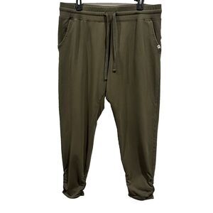 PACT 100% Organic Cotton Jogger Size XL Green Sweatpants Elastic Waist & Ankles